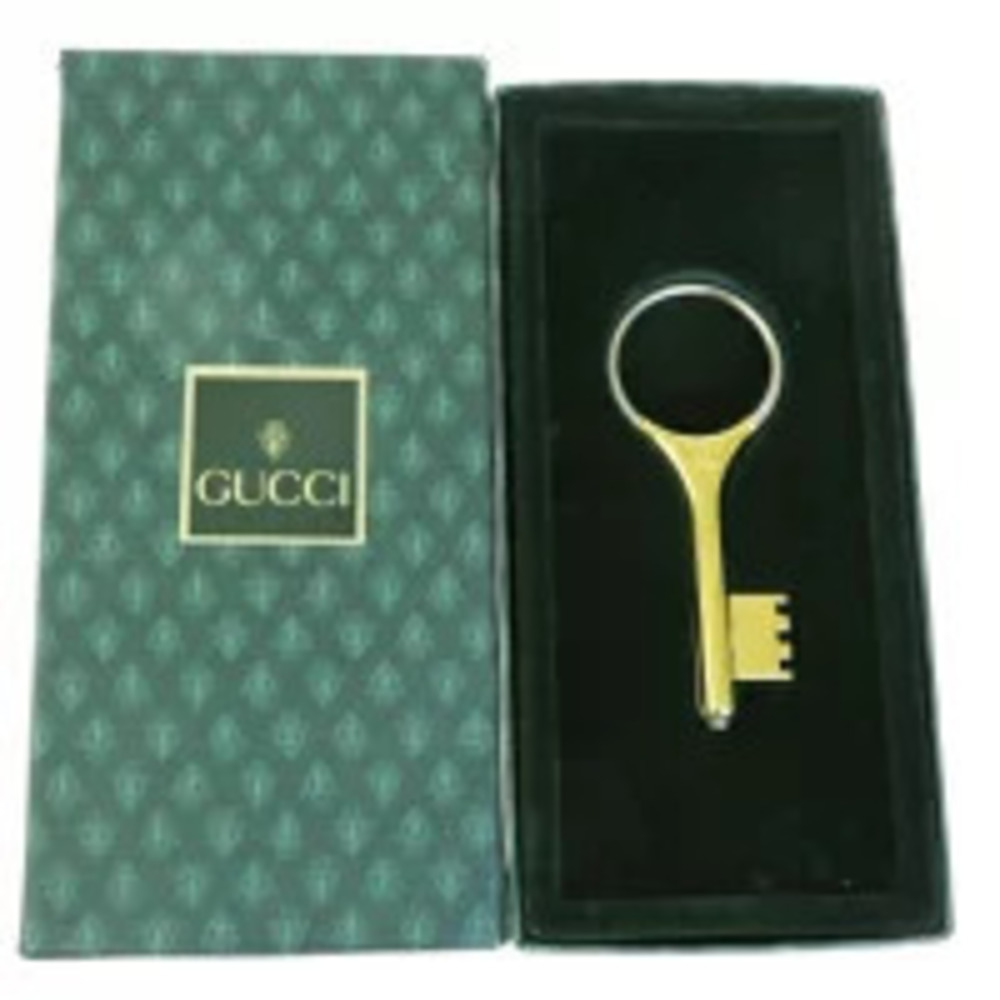 Gucci bag charm key chain key shaped gold silver metal